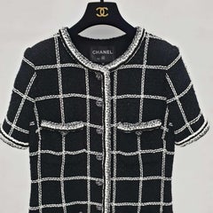 Chanel 2020 Tweed  Black & Metallic Romper Size 40