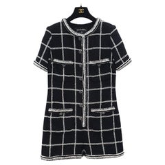 Chanel 2020 Tweed  Black & Metallic Romper Size 40