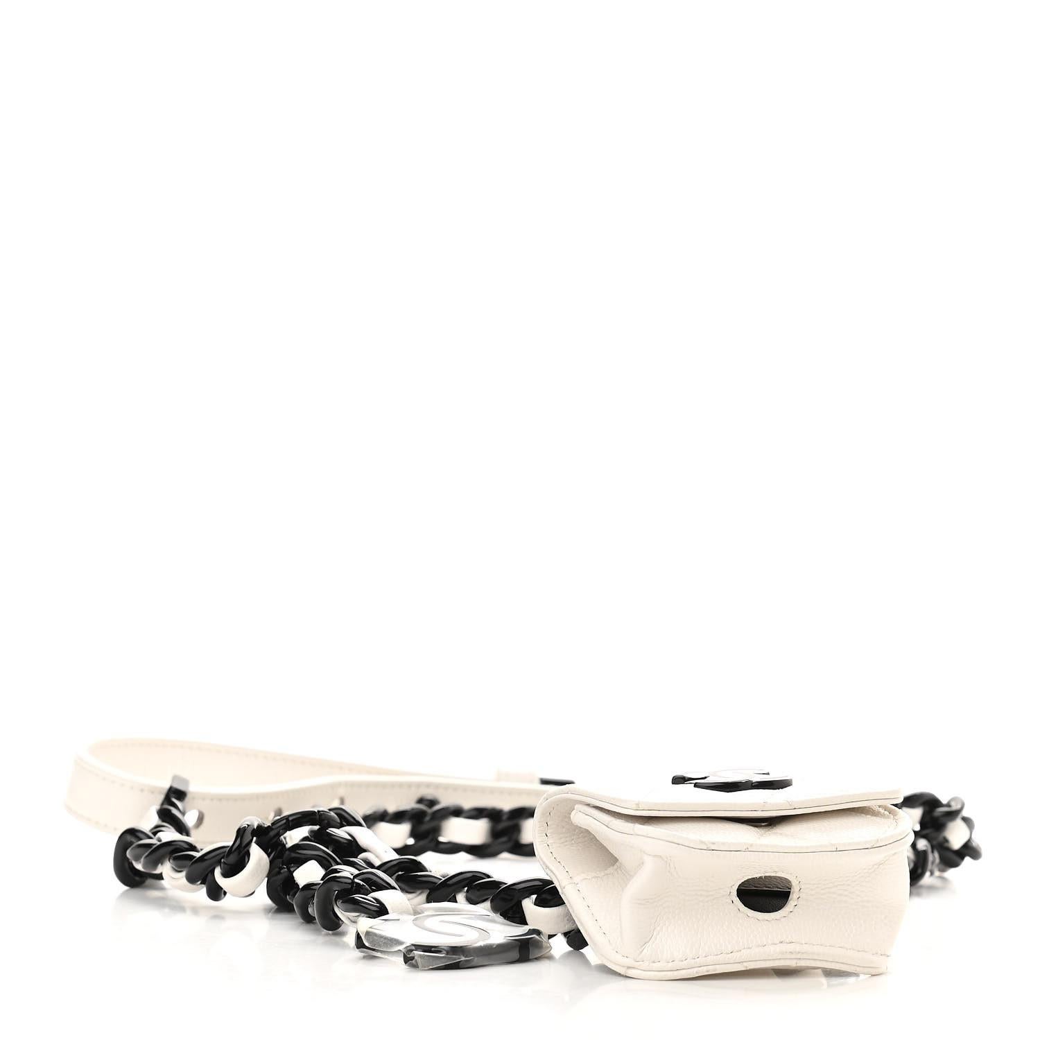 Chanel 2020 White Caviar Quilted Micro Mini Flap Waist Belt So Black Bag For Sale 9