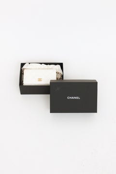 Chanel 2020 White Lambskin Romance Mini Clutch Bag