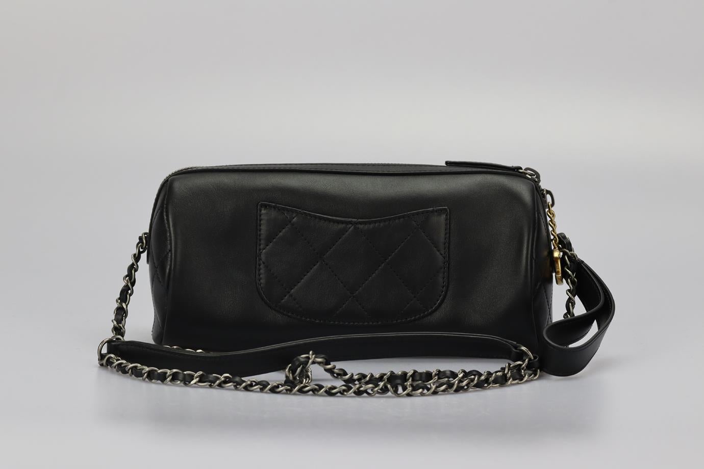 Chanel 2020 Written In Chain Bowling Leather Shoulder Bag In Excellent Condition For Sale In London, GB