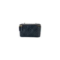 Chanel 2021 Black Camellia Vanity Case w/ Chain