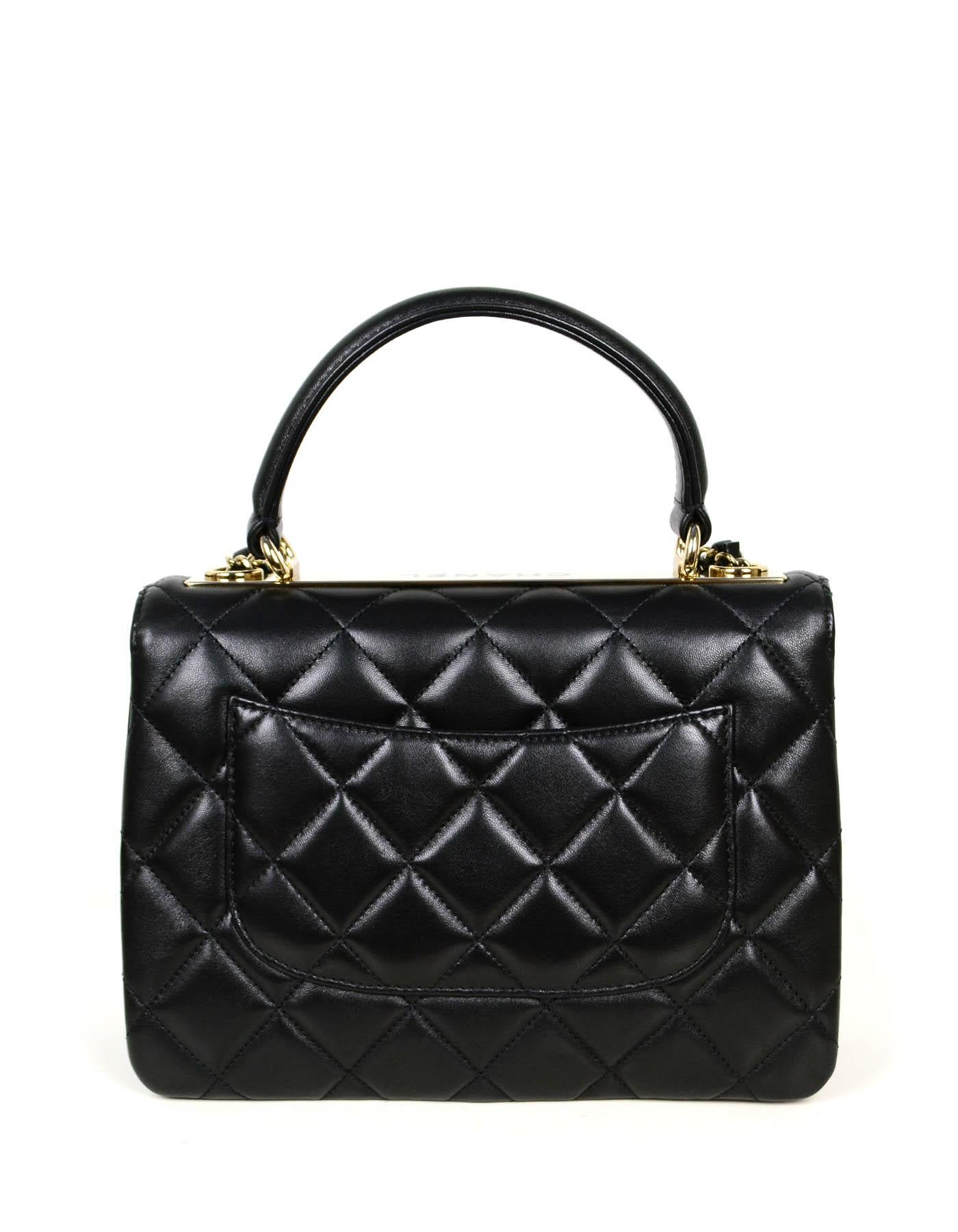 chanel lambskin quilted small trendy cc dual handle flap bag black