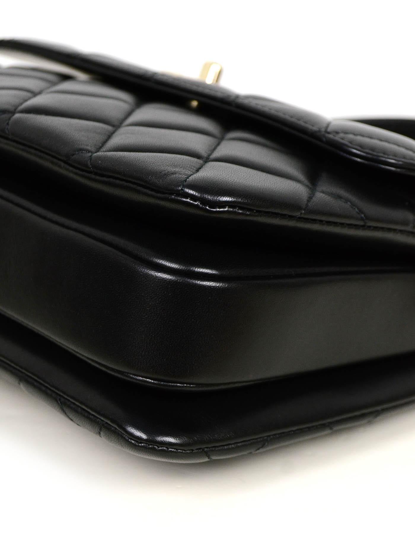 Chanel 2021 Black Lambskin Quilted Small Trendy CC Dual Handle