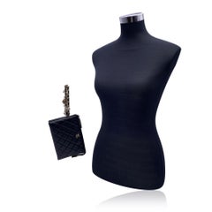 Chanel 2021 Black Quilted Leather Pouch Coco Charms Clutch Bag