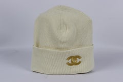 Chanel 2021 Cc Embroidered Cashmere Beanie One Size