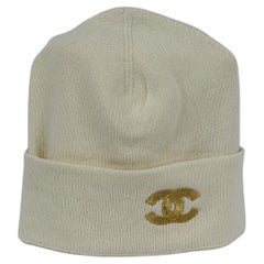 Chanel 2021 Cc Embroidered Cashmere Beanie One Size