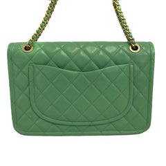 CHANEL - 2021 CC Medium Diamond Caviar Leather Mint Green Sweet Single Flap