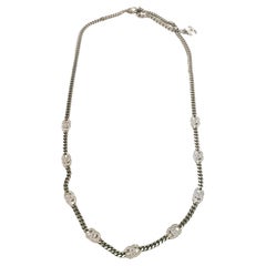 Chanel 2021 CC Rhinestones Chain Guntmetal Silver Waist Chain or Necklace