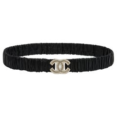 Chanel 2021 Ceinture T75 Cintura in Pelle Nera Preziosa CC 30in taglia M. I.