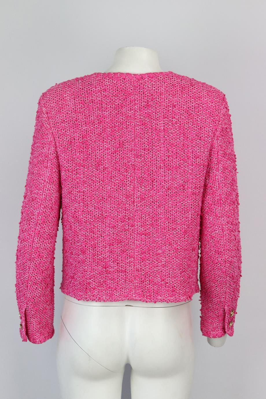 Women's Chanel 2021 Cotton Blend Tweed Jacket Fr 42 Uk 14