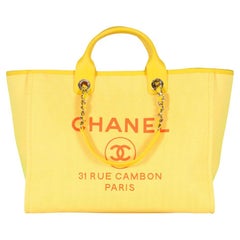 Chanel 2021 Deauville Medium Mix Fibers And Leather Tote Bag