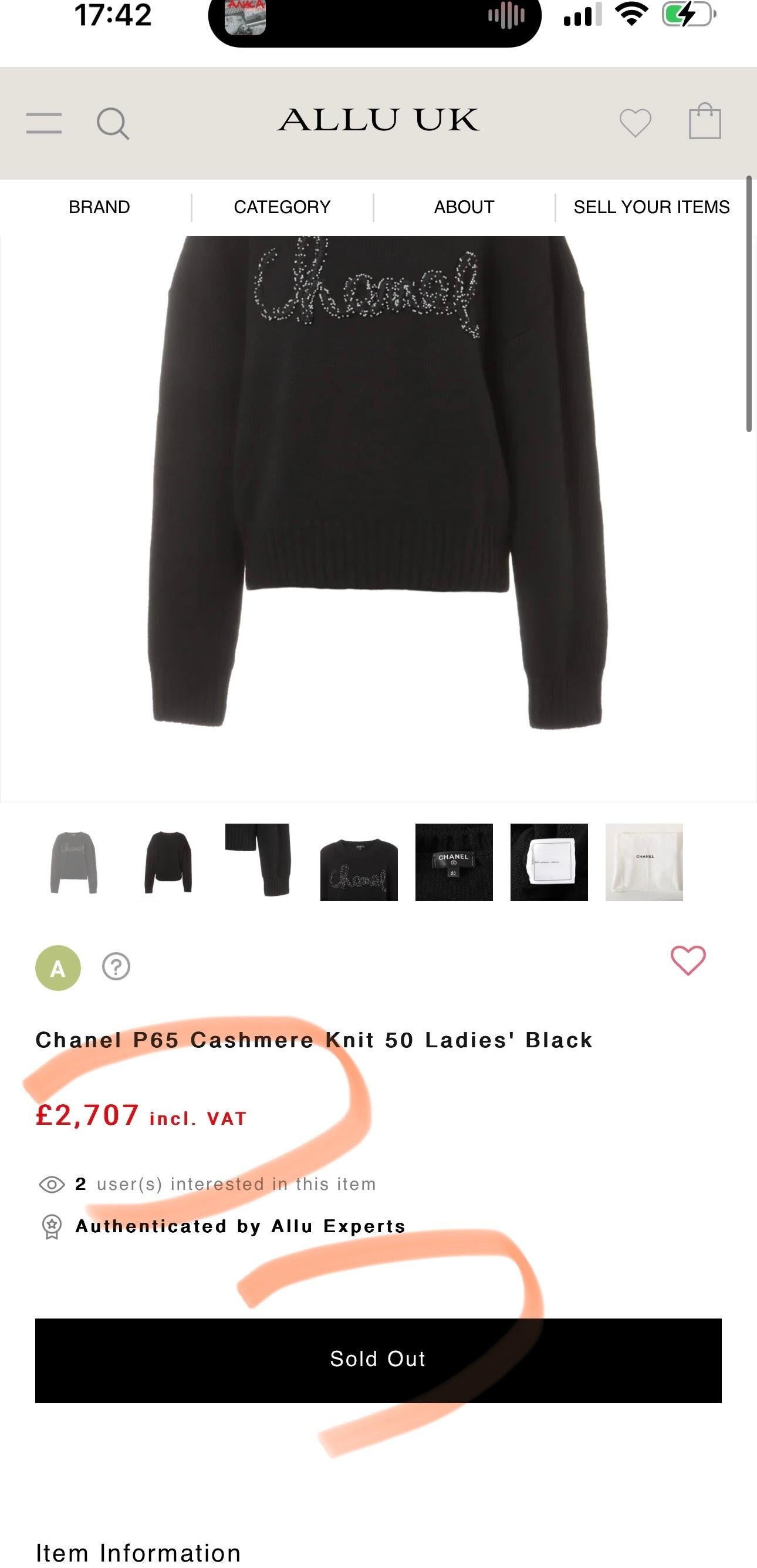 Chanel black cashmere jumper with jewel embellished brand's name at chest - from 2021 Fall Collection
Size mark 40 FR. Never worn, comes with extra knit swatch and dustbag.