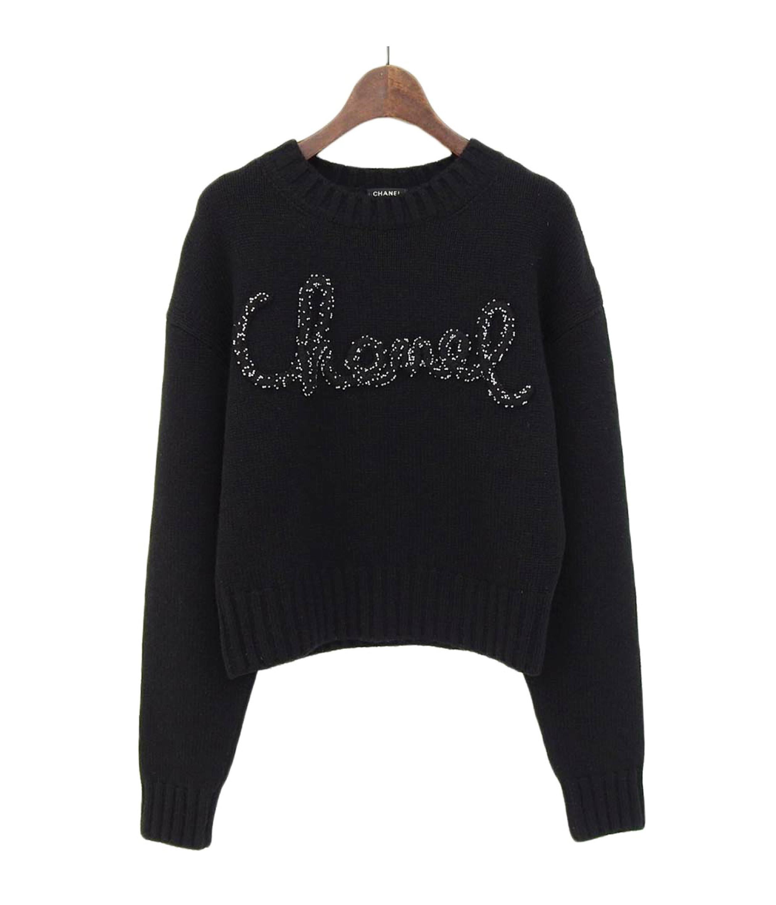 Chanel 2021 Embellished Logo Cashmere Jumper 2