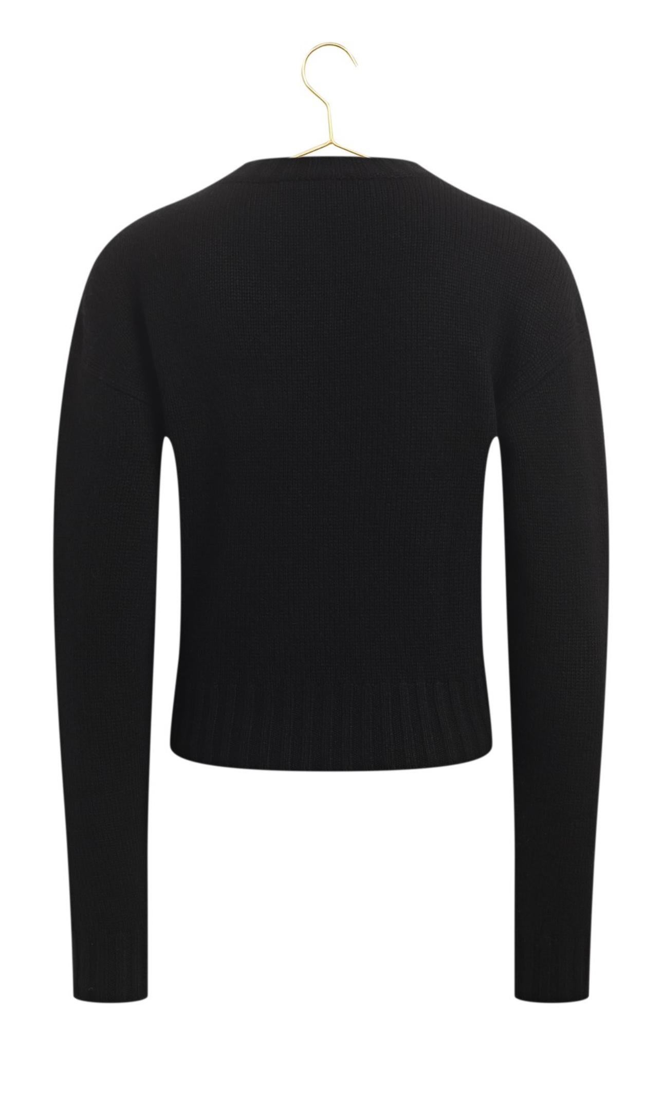 Chanel 2021 Embellished Logo Cashmere Jumper For Sale 2