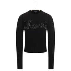 Chanel 2021 Embellished Logo Cashmere Jumper