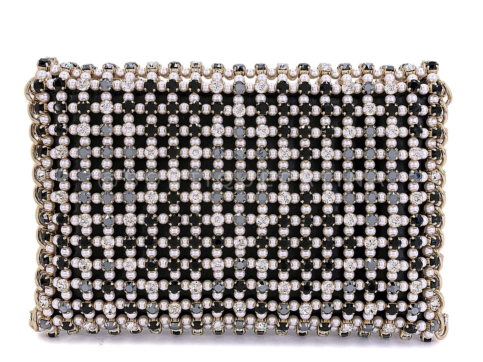 Chanel 2021 Evening Gold Pearls Crystal Flap Bag 67895 1