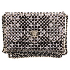 Chanel 2021 Evening Gold Pearls Crystal Flap Bag 67895