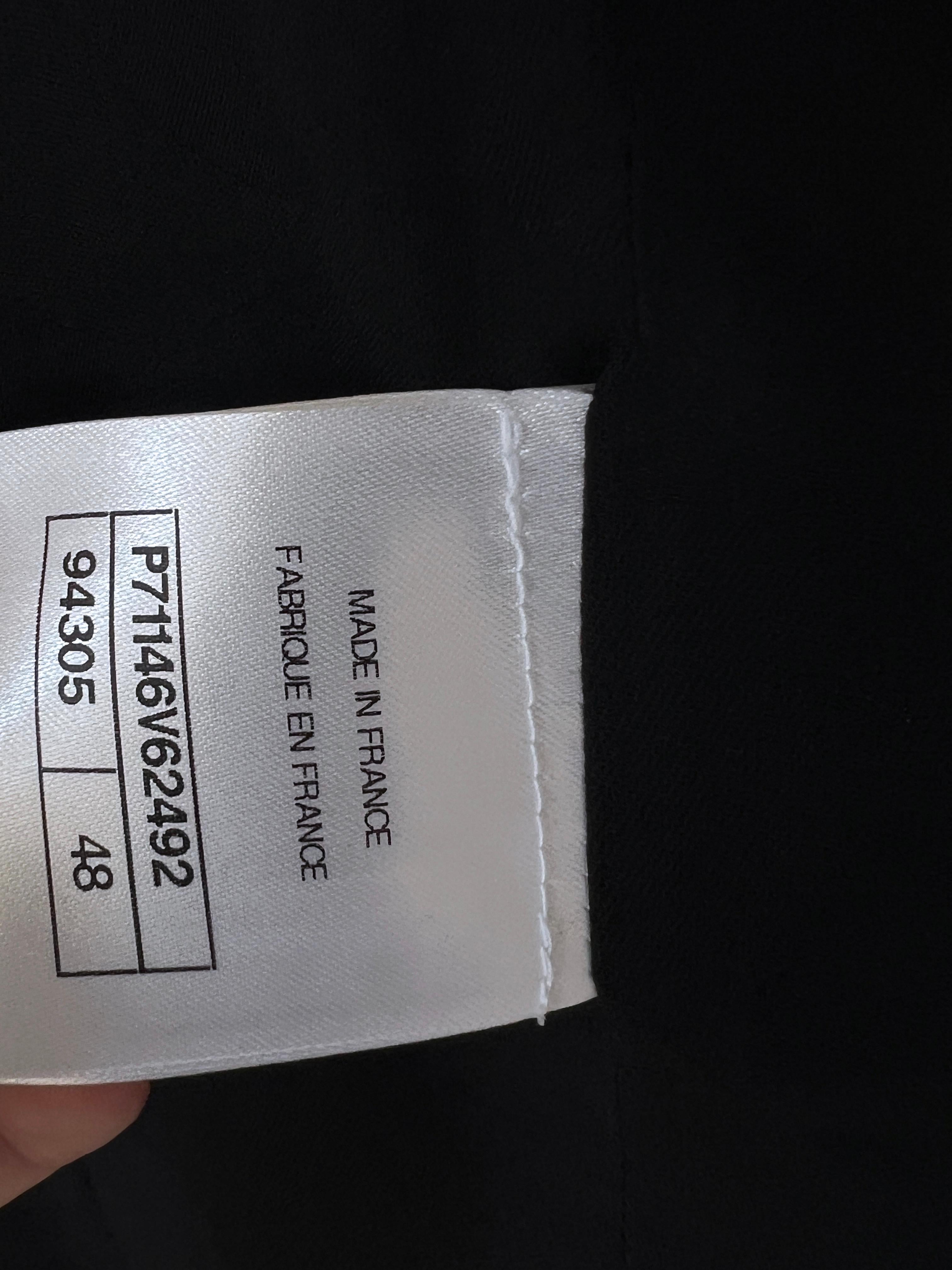 Chanel 2021 Hailey Bieber Style  Trim Black Tweed Jacket 12