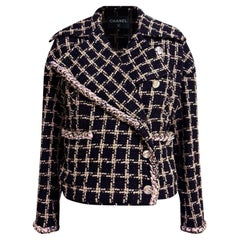 CHANEL 2021 Iconic Ad Campaign Black Tweed Jacket 36 FR