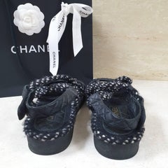 Chanel 2021 Interlocking CC Logo Slingback Sandals