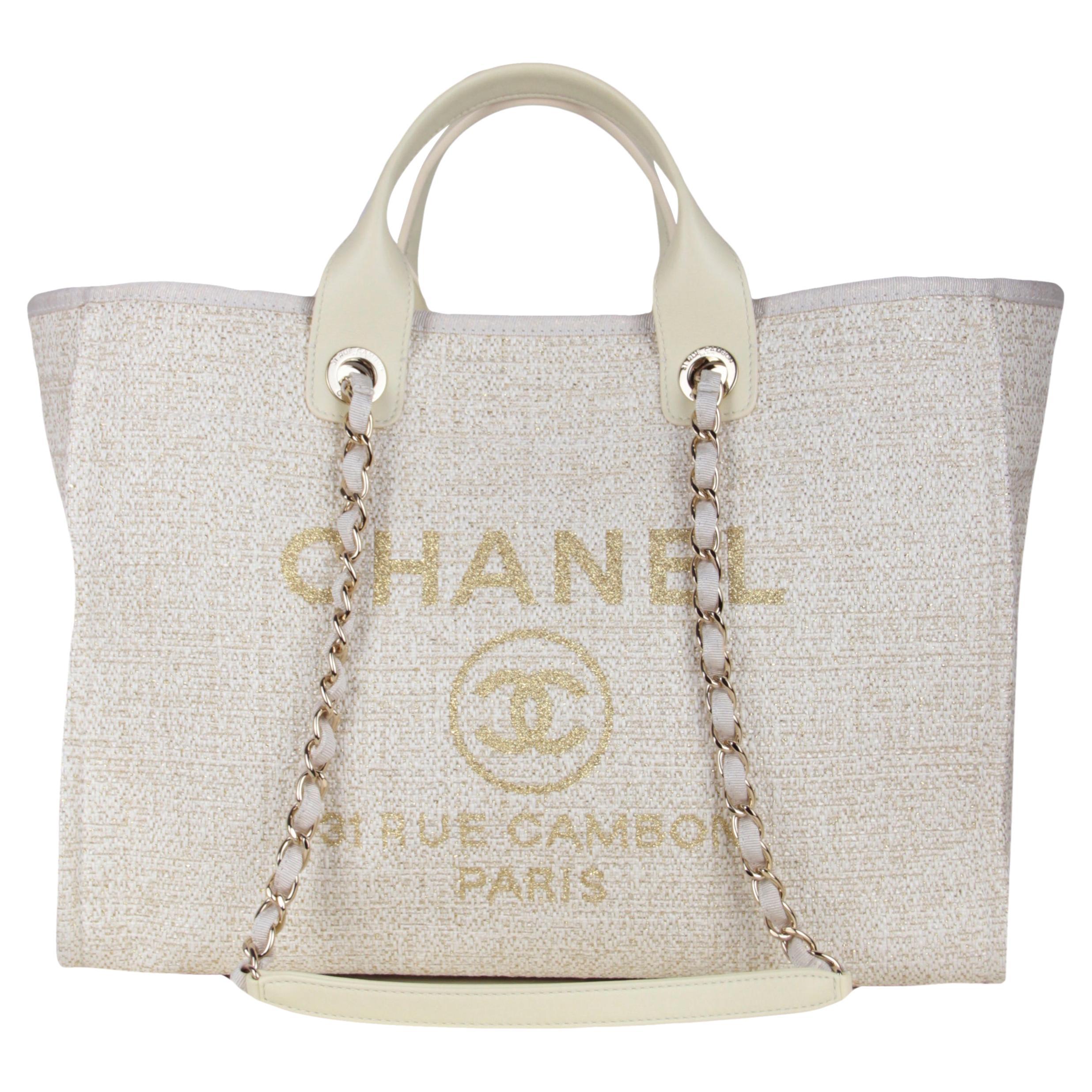 leather chanel deauville large