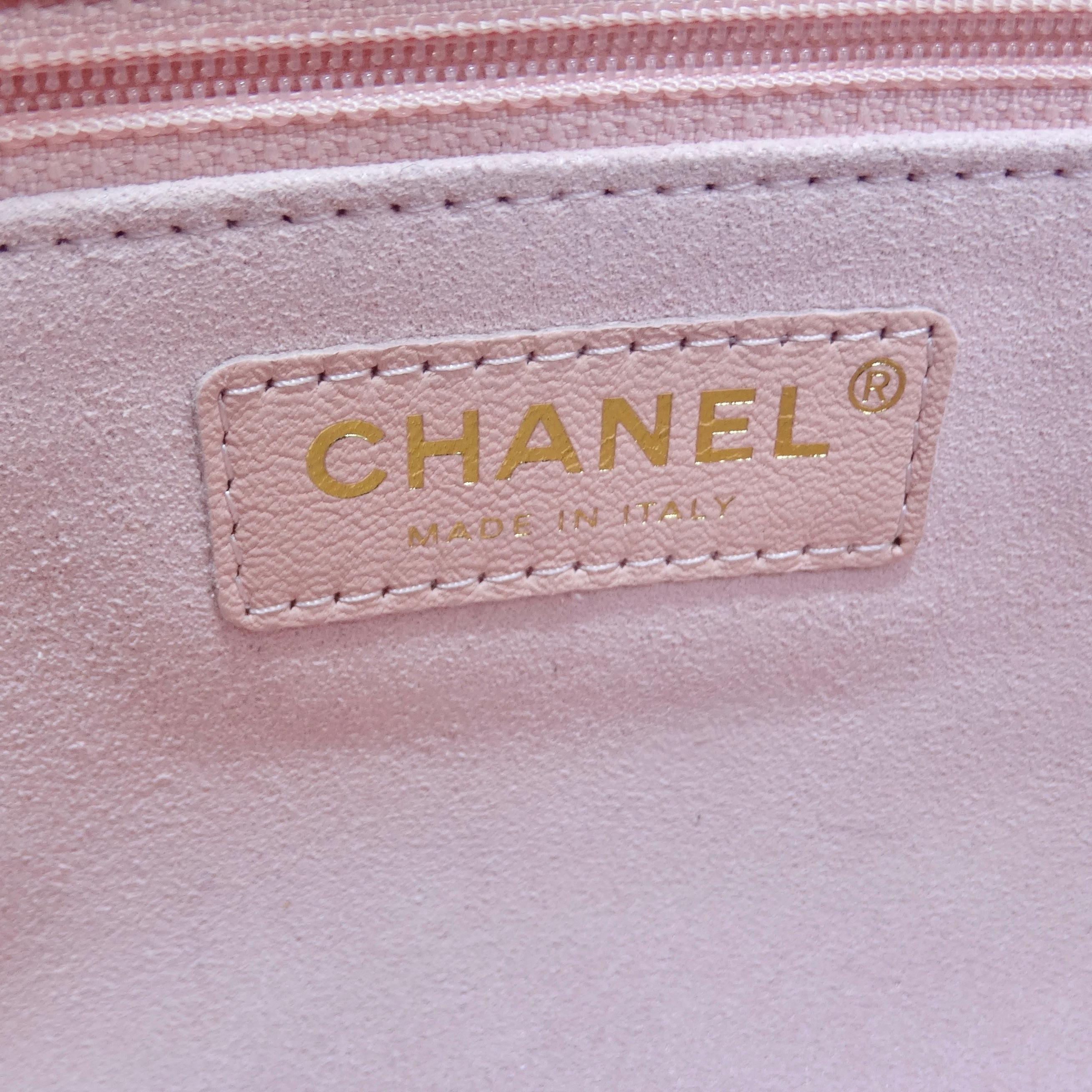 Chanel 2021 Jumbo Print Graphic Pink Black Quilted Flap Shoulder Bag For Sale 11