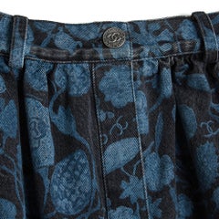 Chanel 2021 Jupe Metiers Art FR36 Pre Fall Denim Flowers Maxi Skirt UK8 US4 to 6