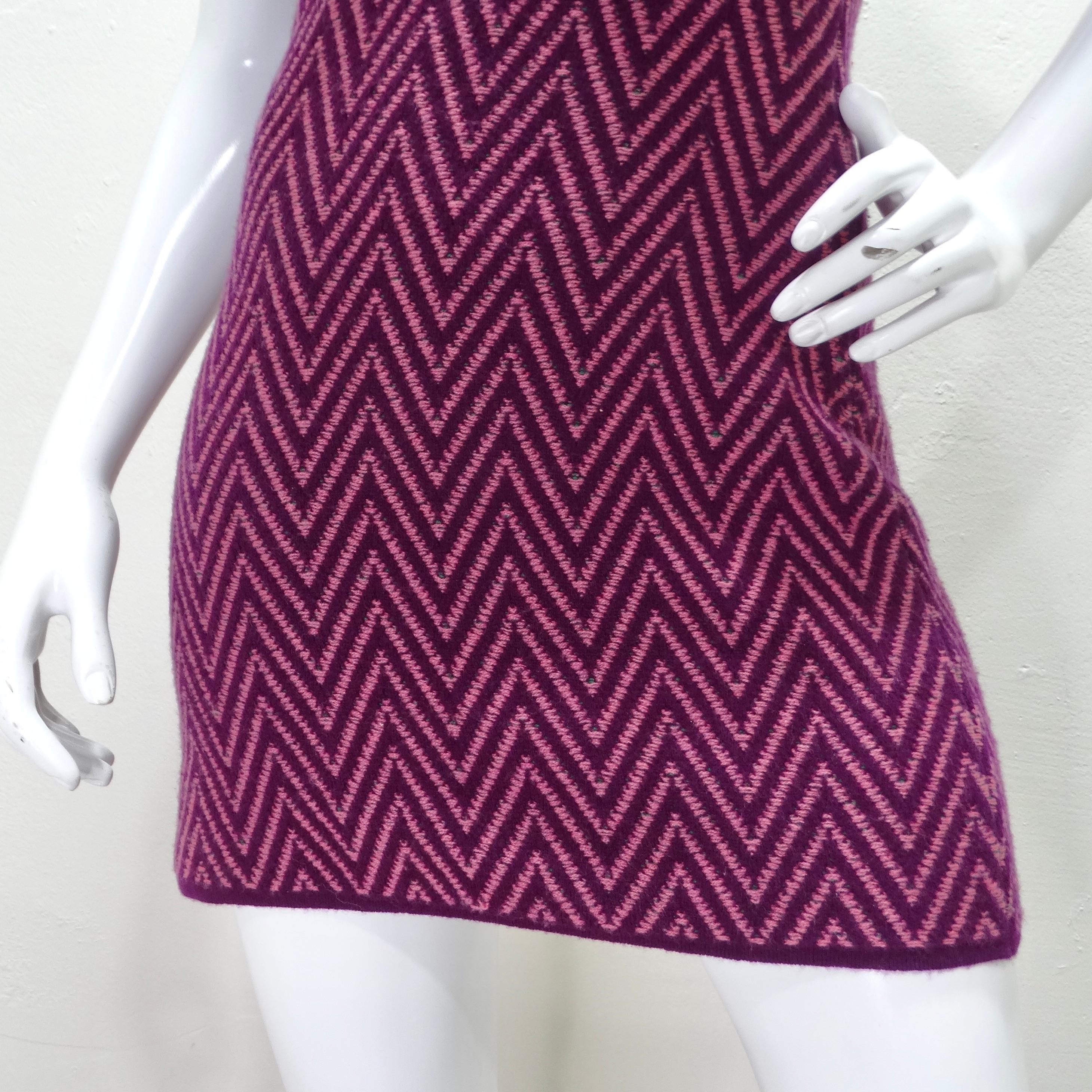 Purple Chanel 2021 Knit Logo Turtleneck Sleeveless Dress