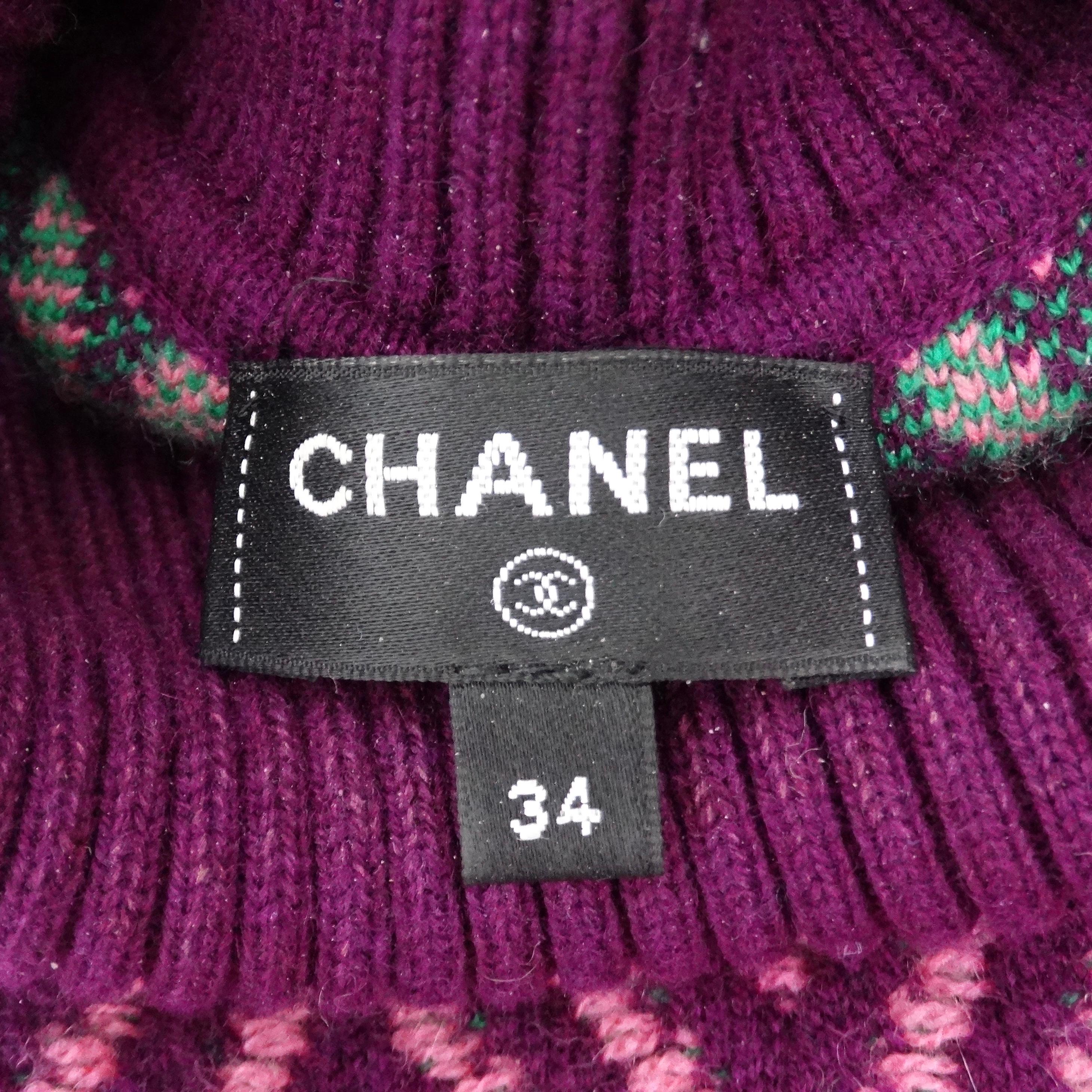 Chanel 2021 Knit Logo Turtleneck Sleeveless Dress 3
