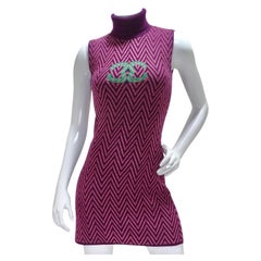Chanel 2021 Knit Logo Turtleneck Sleeveless Dress