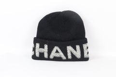 Chanel 2021 Logo Intarsia Wool And Cashmere Blend Beanie One Size