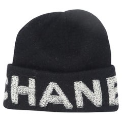 Chanel 2021 Logo Intarsia Wool And Cashmere Blend Beanie One Size