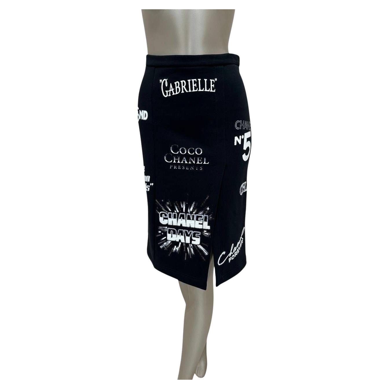 Chanel 2021 Falda Símbolos Logotipo - Talla 38 en venta