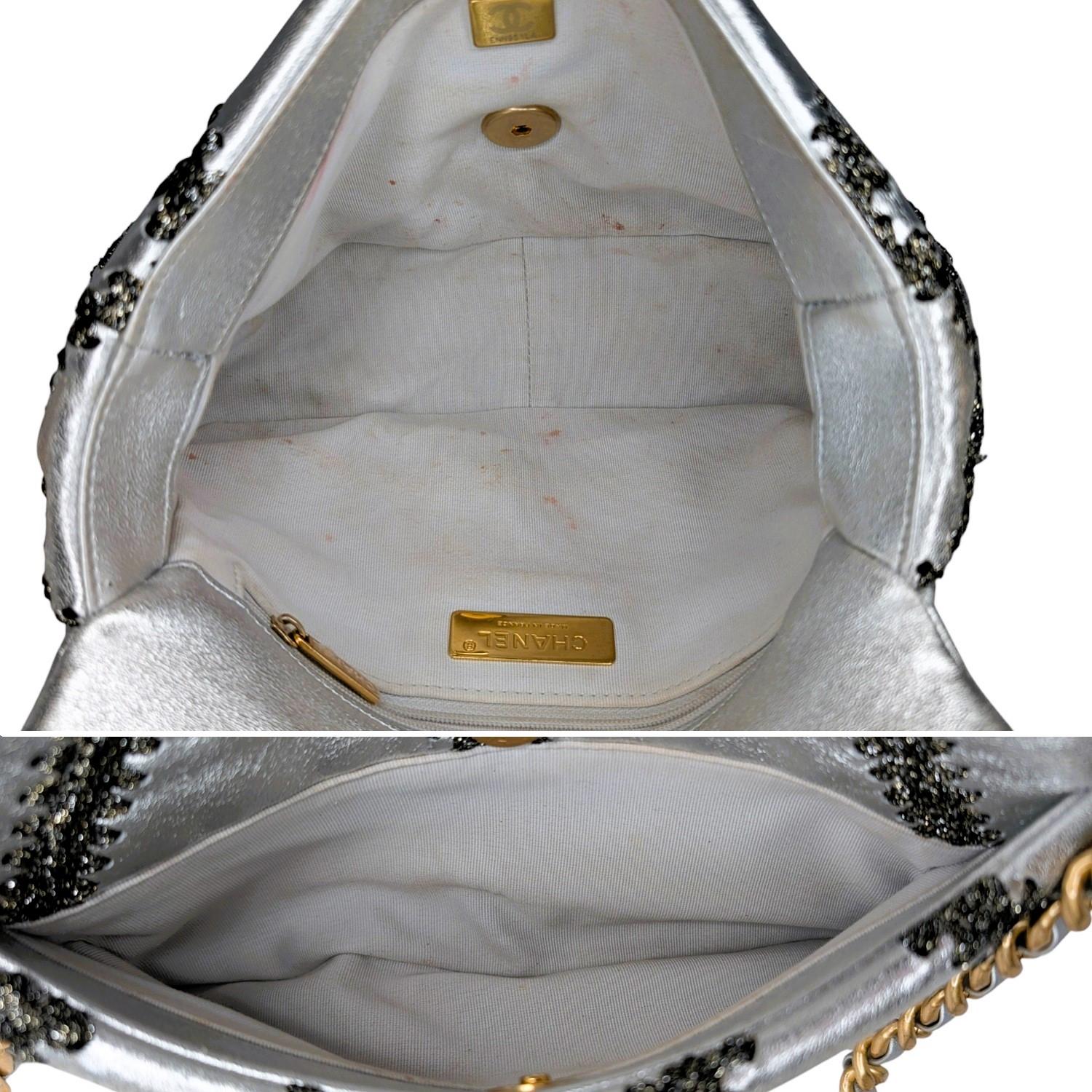Chanel 2021 Metallic Calfskin Crochet Medium Chanel 19 Flap 2