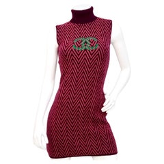 Chanel 2021 Mini Purple Cashmere Turtleneck Dress