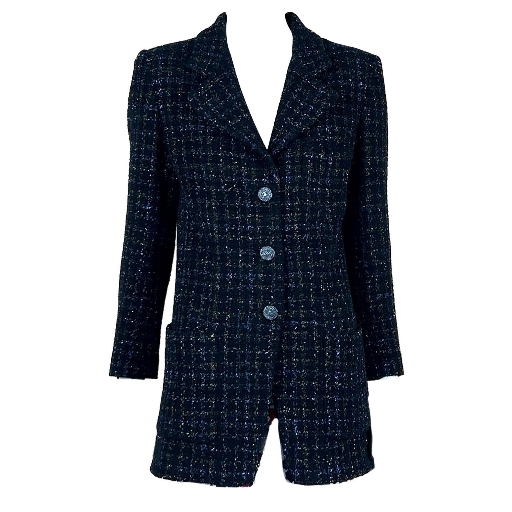 Chanel 2021 New Ad Campaign Black Tweed Jacket