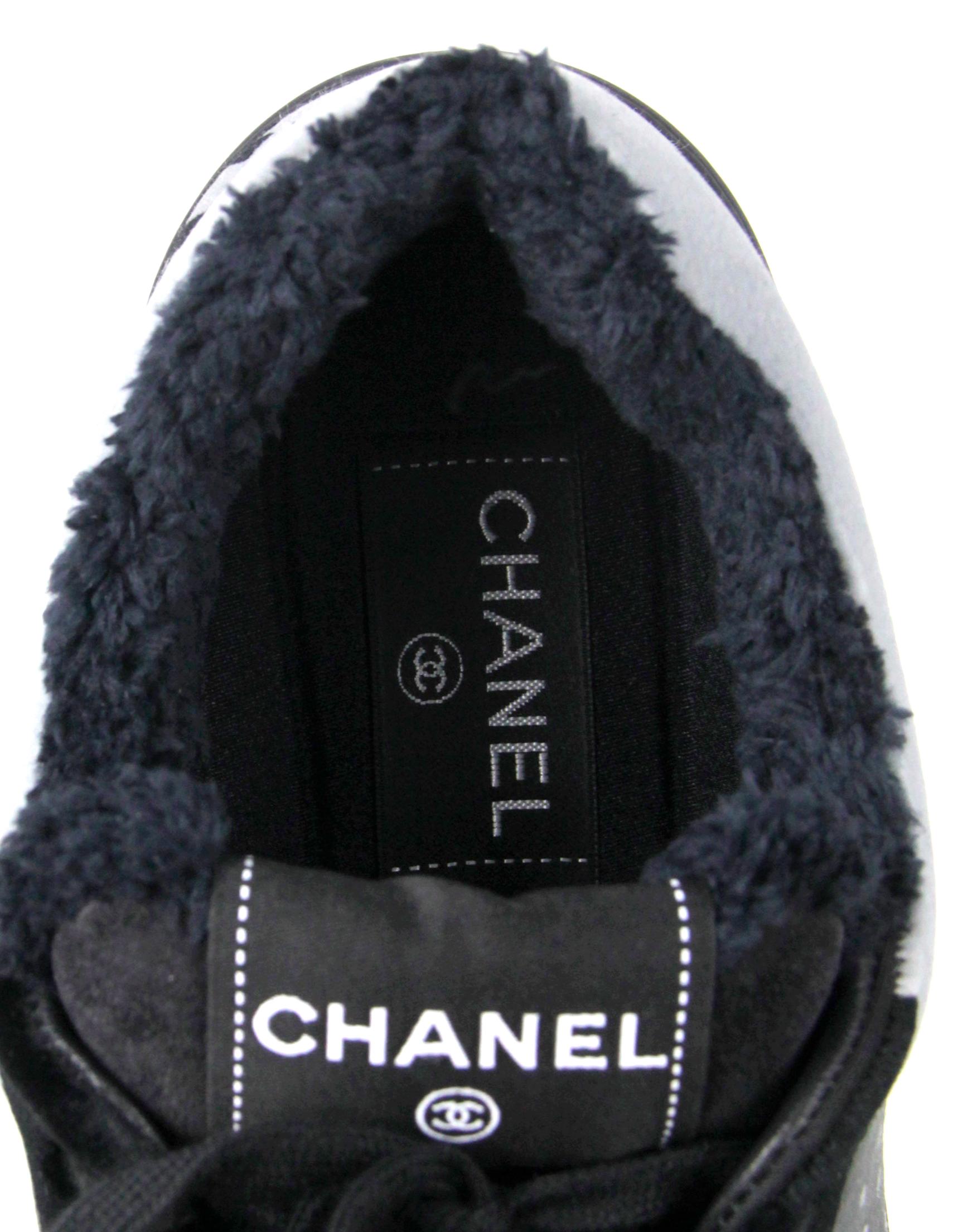 chanel black and grey sneakers