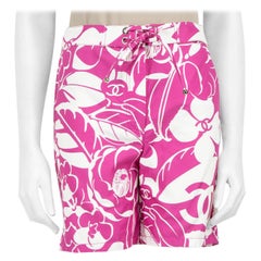 Chanel 2021 Pink Floral Bermuda Shorts Size XS