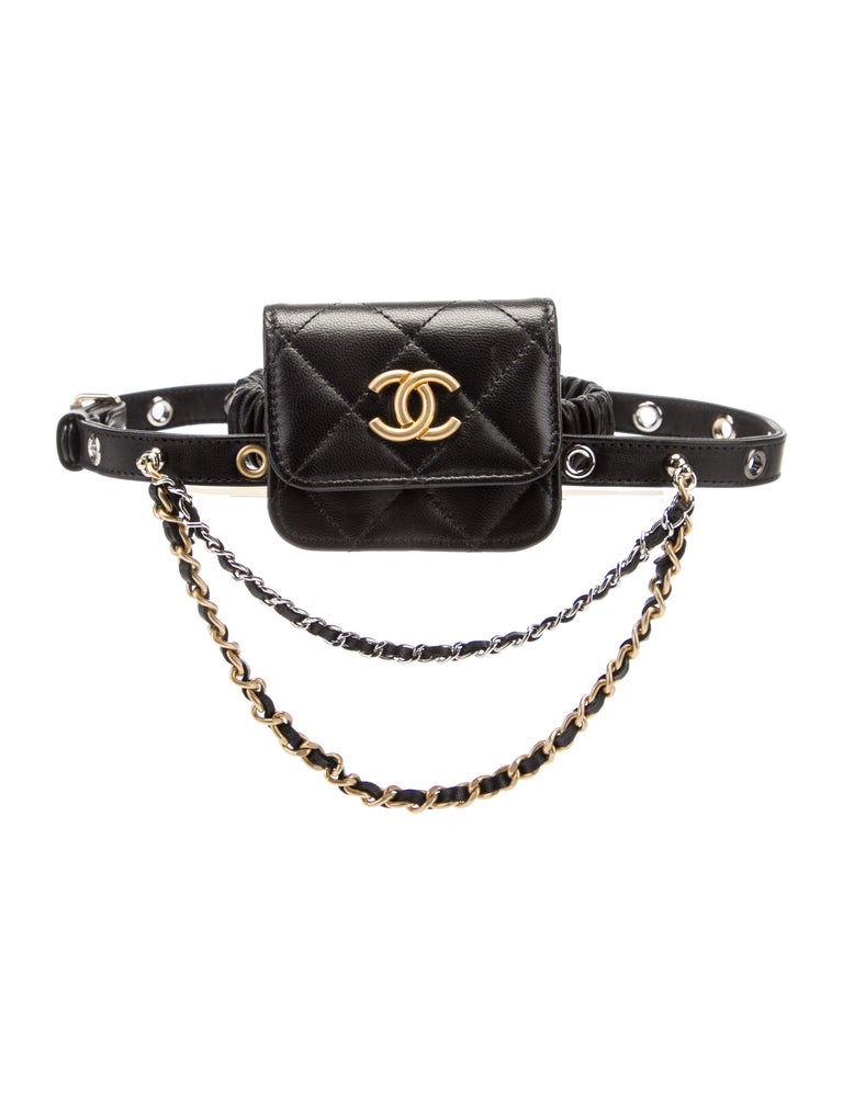 Chanel 2021 Rare Soldout Garter Thigh Micro Mini Flap Bag with Chains
