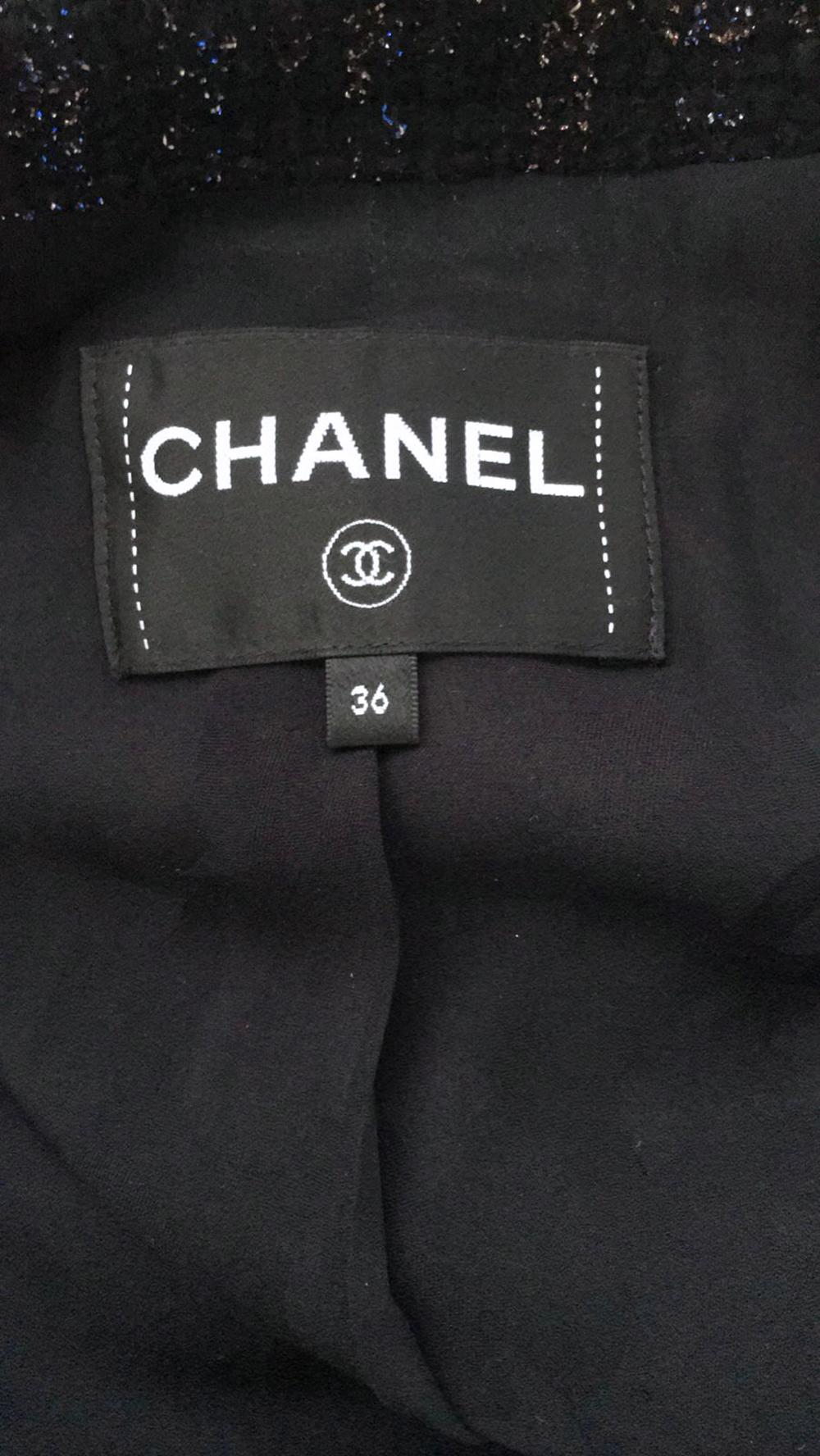 Chanel 2021 Runway Black Iridescent Tweed Jacket 9