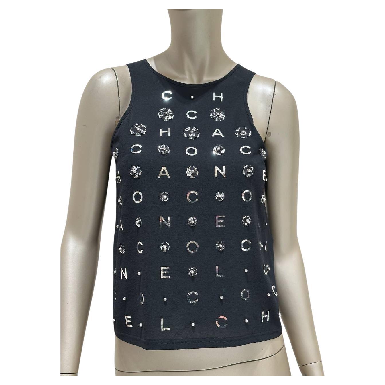 Chanel 2021 Runway Silk Crop Top Sz. 40 en venta