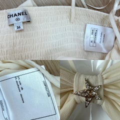 CHANEL 2021 Silk Star Embellished Crop Top