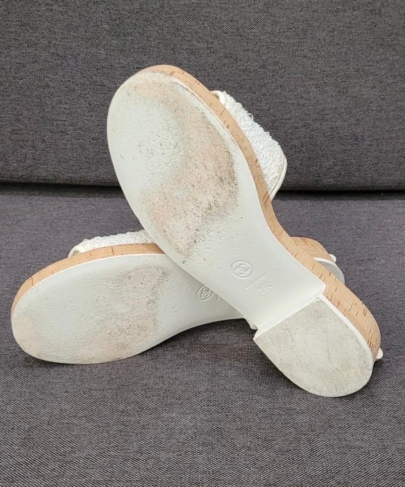 Chanel 2021 Tweed Mule Sandals Flip Flops For Sale 1