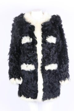 Chanel 2021 Two Tone Shearling Coat Fr 46 Uk 14