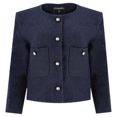 Chanel 2021 Wool Jacket With 'CC' Logo Detail Crystal Buttons