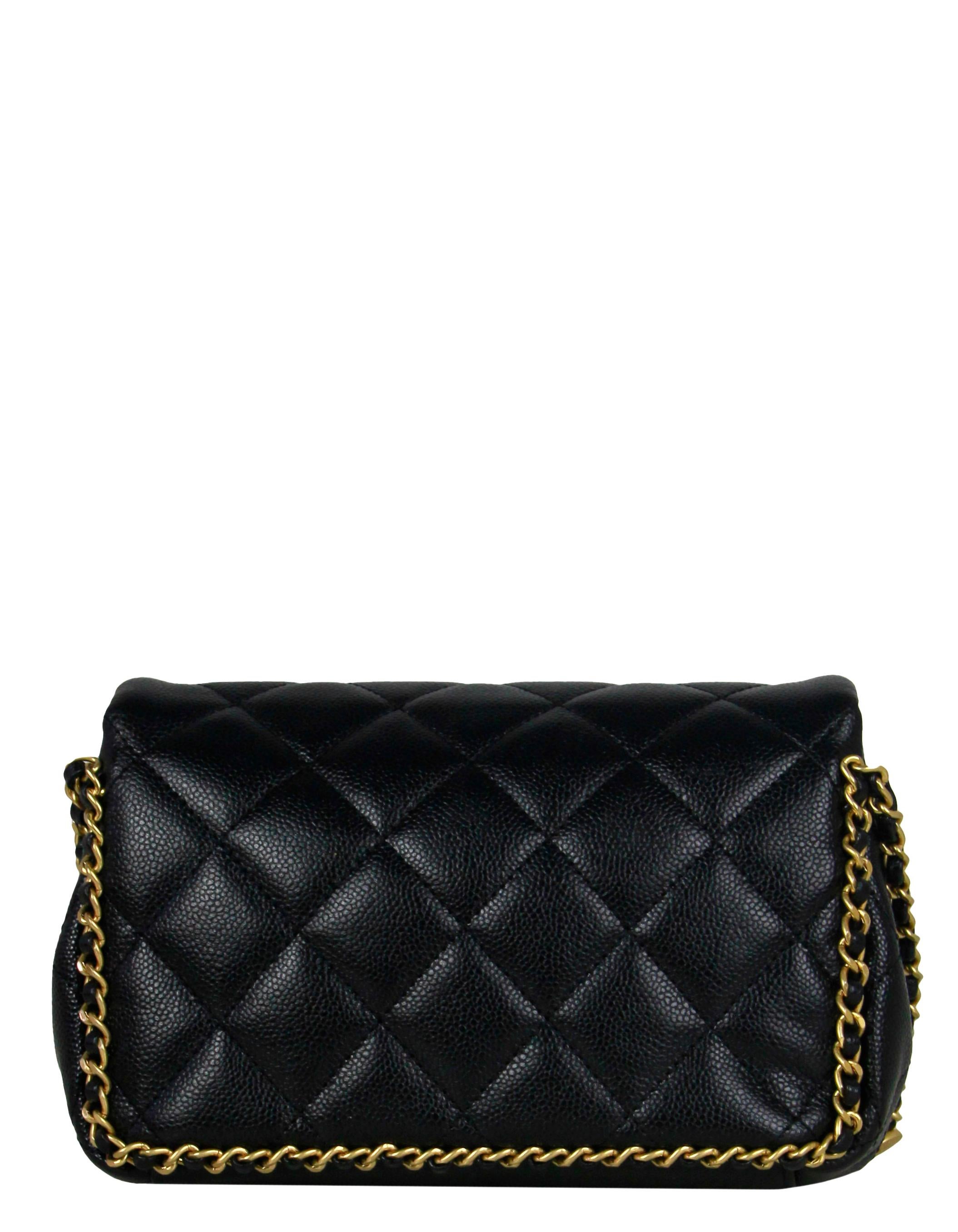chanel mini flap quilted chain bag