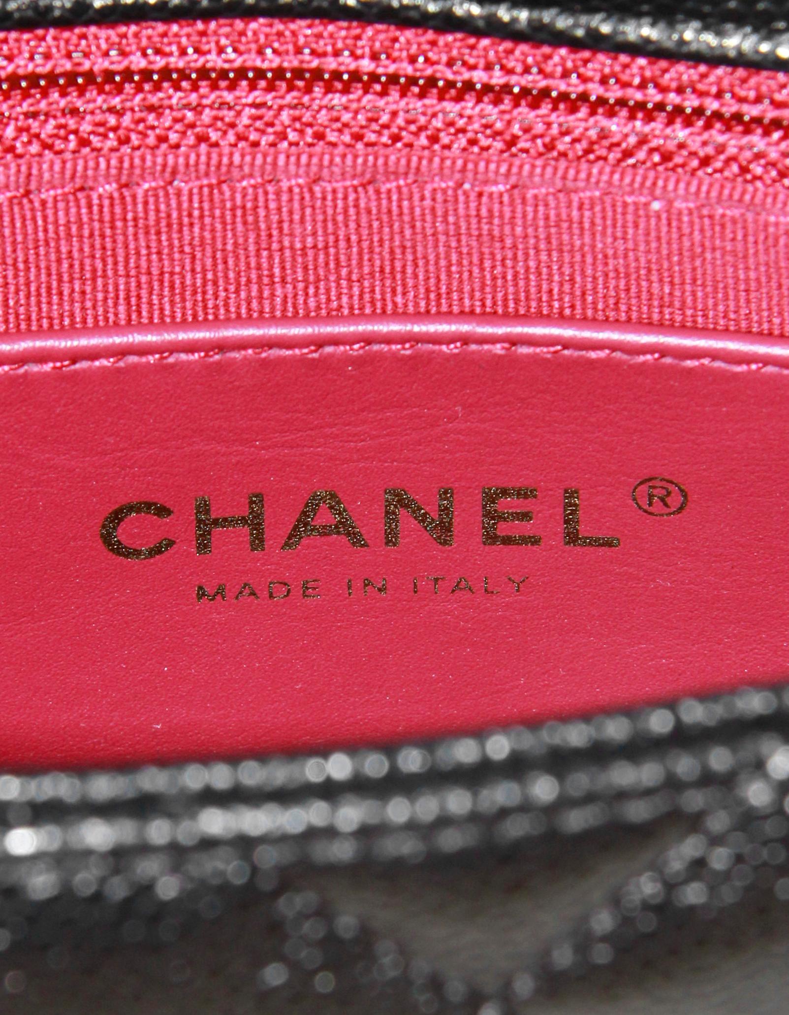 Women's Chanel 2022 Black Caviar Quilted Chain Around Mini Flap Bag