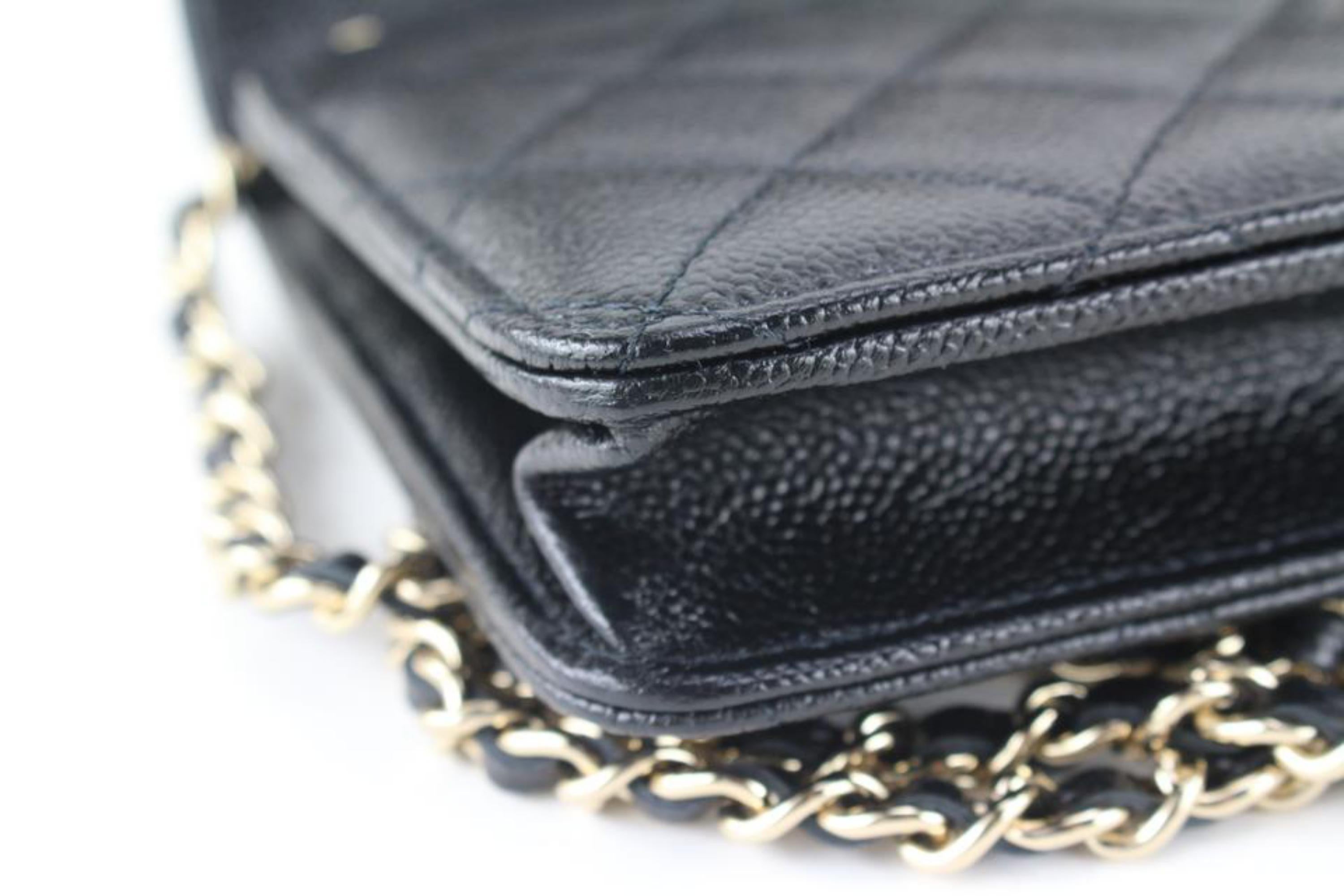 2022 Chanel Black Caviar Wallet-on-Chain Gold Hardware Full Set