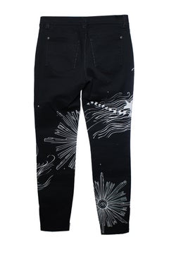 Chanel, 2022 black skinny starburst zodiac jeans